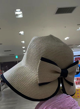 蝴蝶结草帽草编太阳帽防紫外线
