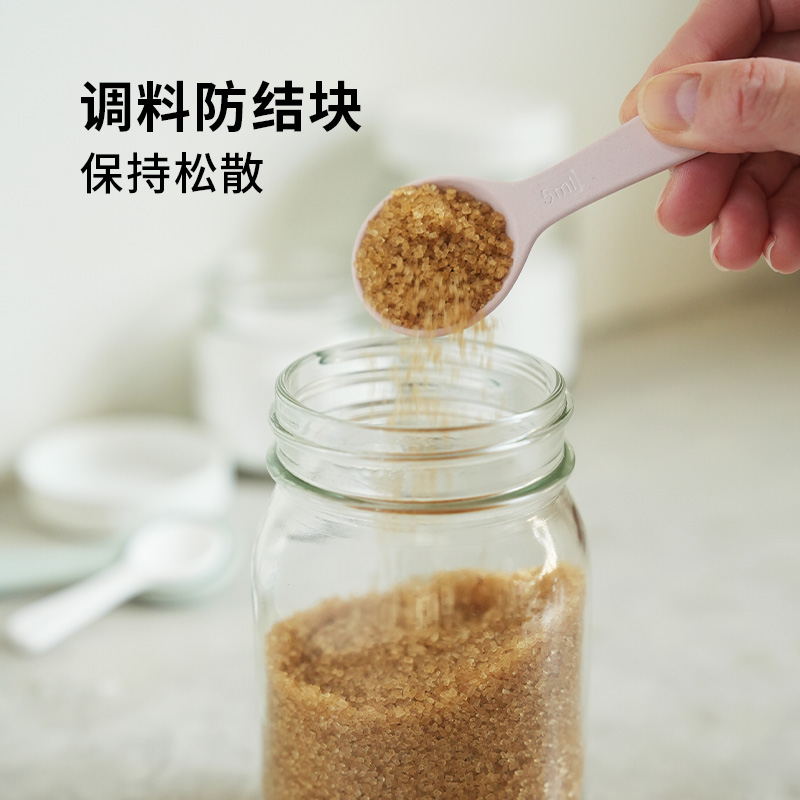 日本霜山硅藻土调料勺茶匙厨房糖盐防结块小勺吸湿防潮带刻度量勺 - 图3