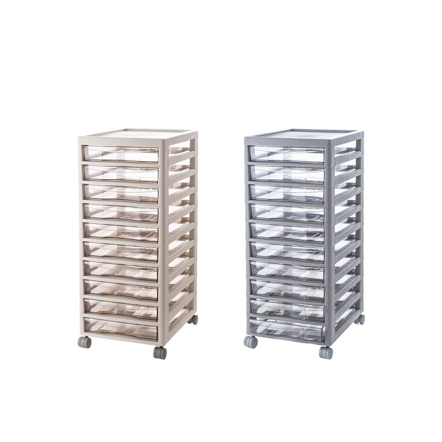 霜山抽屉式多层收纳柜带轮办公书桌A4文件储物柜10层化妆品置物柜,淘宝优惠券,粉丝福利购,淘宝优惠卷