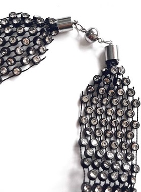 亮钻项链磁扣锁骨链新款