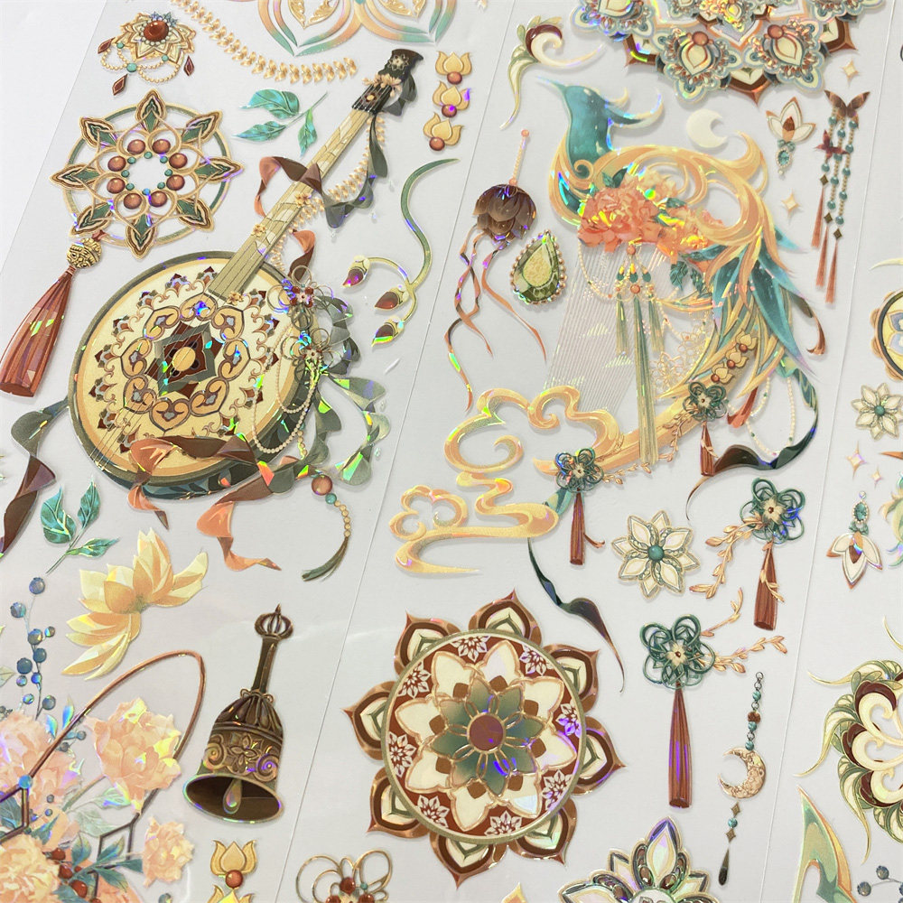 手帐分装胶带o41敦煌一梦野香蕉琵琶狐PET古风素材账流麻贴纸咕卡,淘宝优惠券,粉丝福利购,淘宝优惠卷