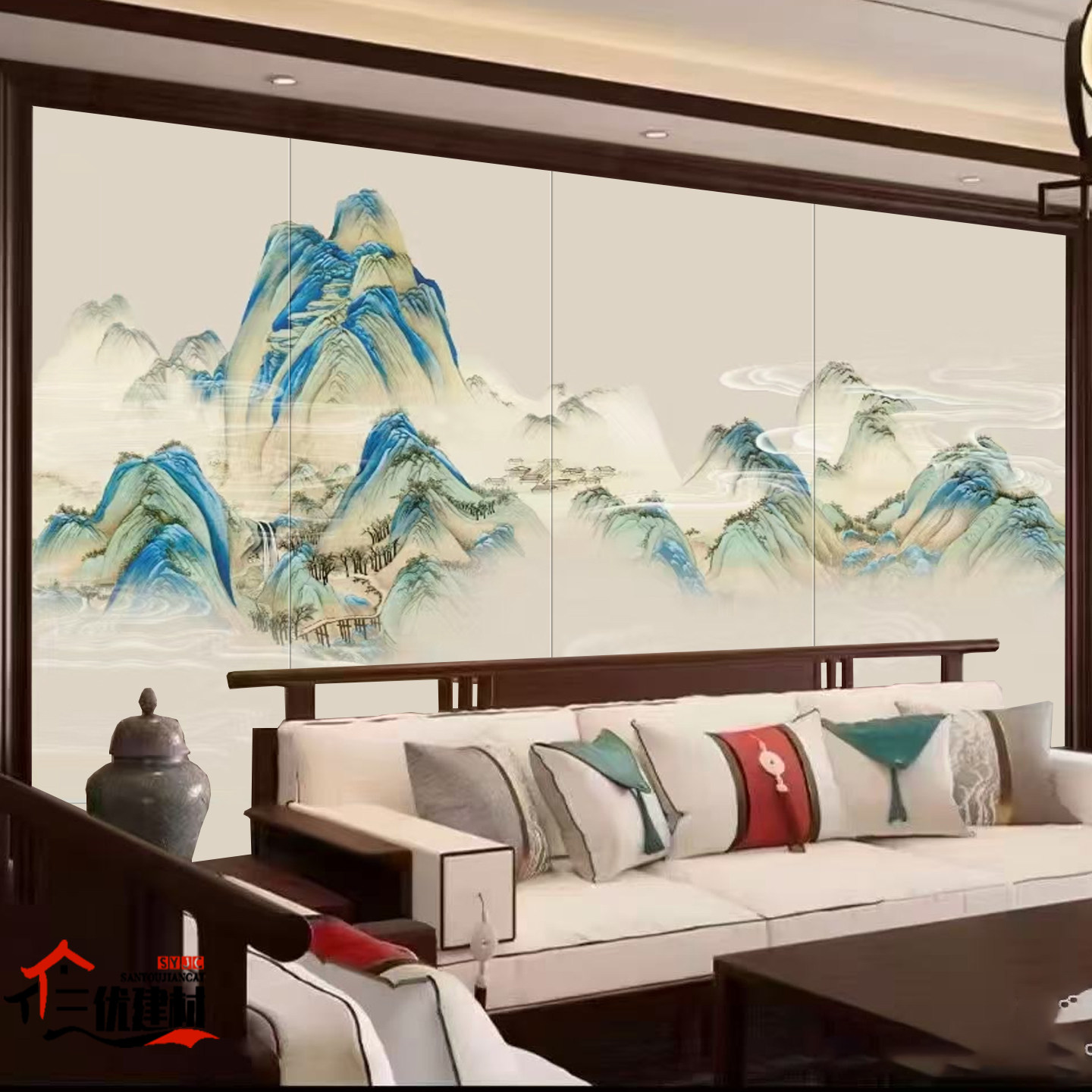 中式客厅电视沙发床头卧室酒店玄关刺绣硬包背景墙宋氏硬包打印画,淘宝优惠券,粉丝福利购,淘宝优惠卷