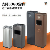 Hotel Lobby Mall Hall Vertical Stainless Steel Trash Can Hotel Hallway Ash Column Elevator Mouth Extinguishing column