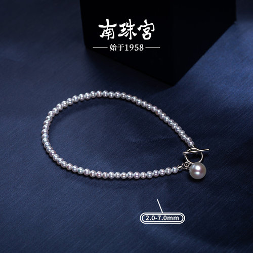 南珠宫925银淡水珍珠手链OT扣简约百搭送老婆C-HJS082SD-Y - 图2