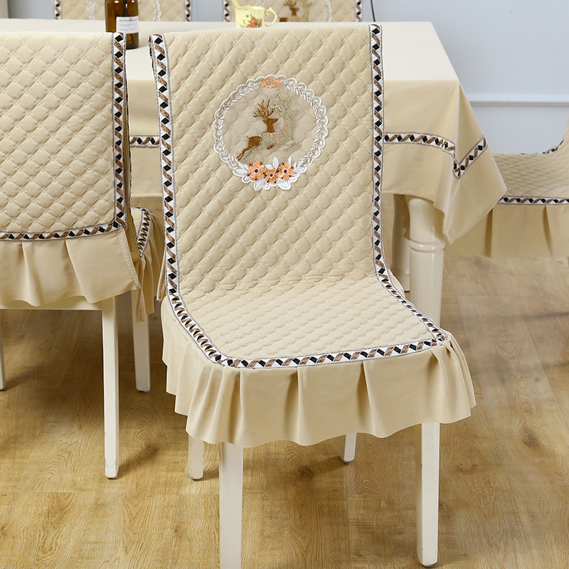 加厚连体椅套高档餐桌布椅子套罩一体家用餐桌椅子套防滑坐垫套装,淘宝优惠券,粉丝福利购,淘宝优惠卷