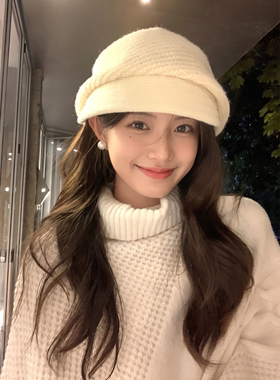 古早氛围感日系大头针织帽子