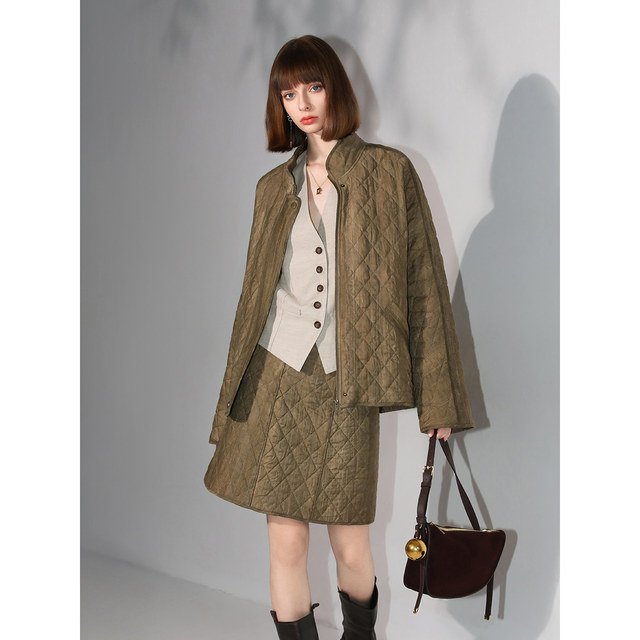 COCOBELLA Lyocell retro ຂົ້ວສີເພັດ plaid skirt ແມ່ຍິງດູໃບໄມ້ລົ່ນແລະລະດູຫນາວ A-line skirt HS0057
