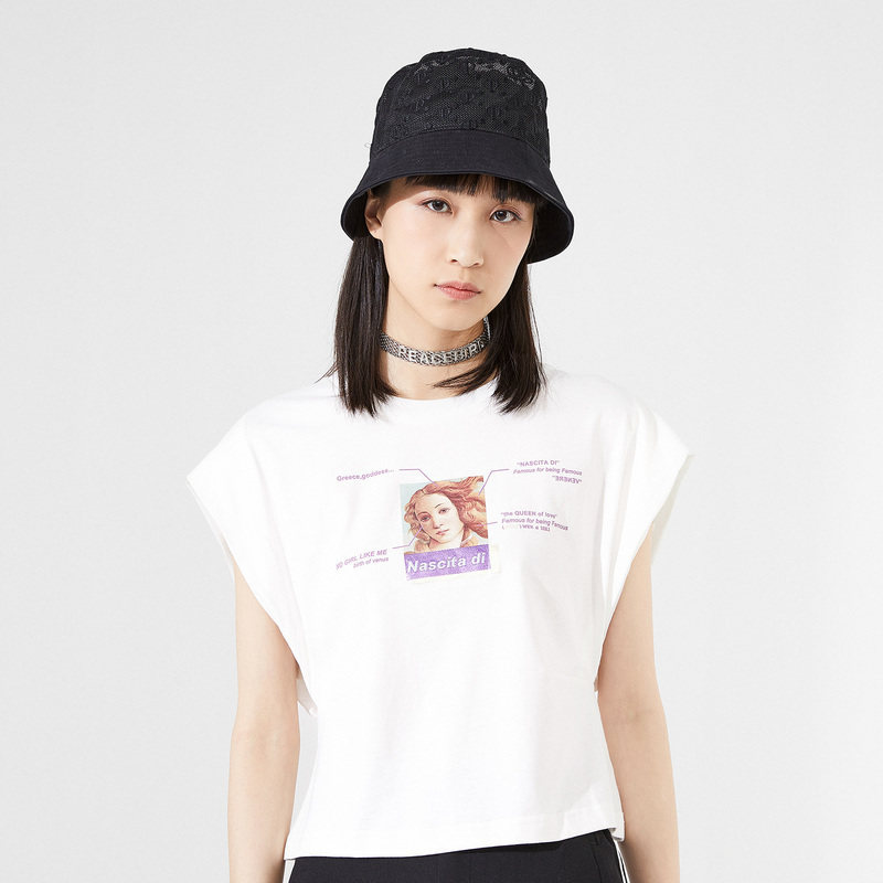 太平鸟2020夏季新款廓形针织衫t恤 太平鸟喜之乐T恤