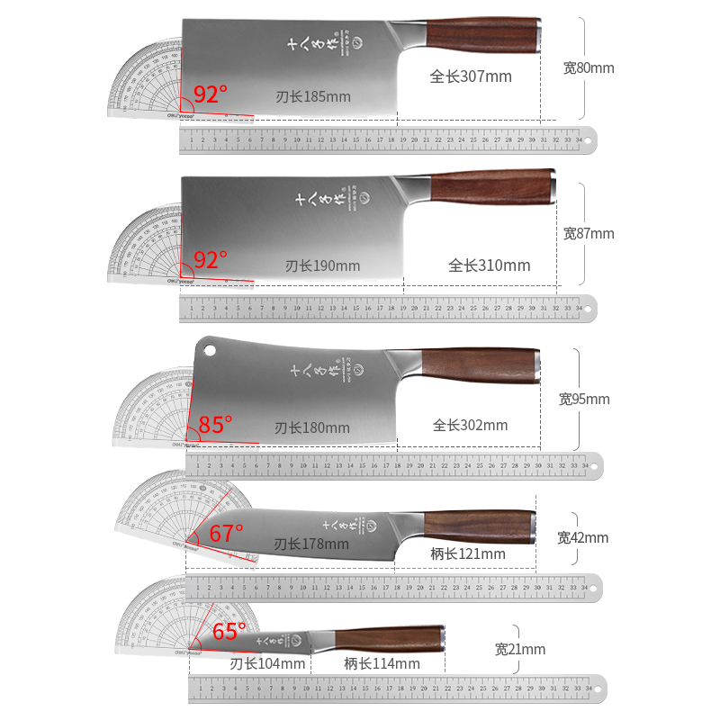 十八子作菜刀家用厨房不锈钢斩切两用刀切片切肉切菜刀阳江-图2