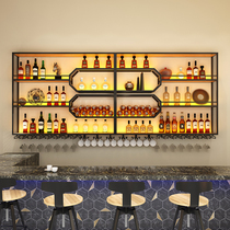 Bar Bar Bar Counter Wine Rack Restaurant Wall-mounted Wine Cabinet Show Shelf Suspended Wall Red Wine Rack Containing Shelf Light Extravagant