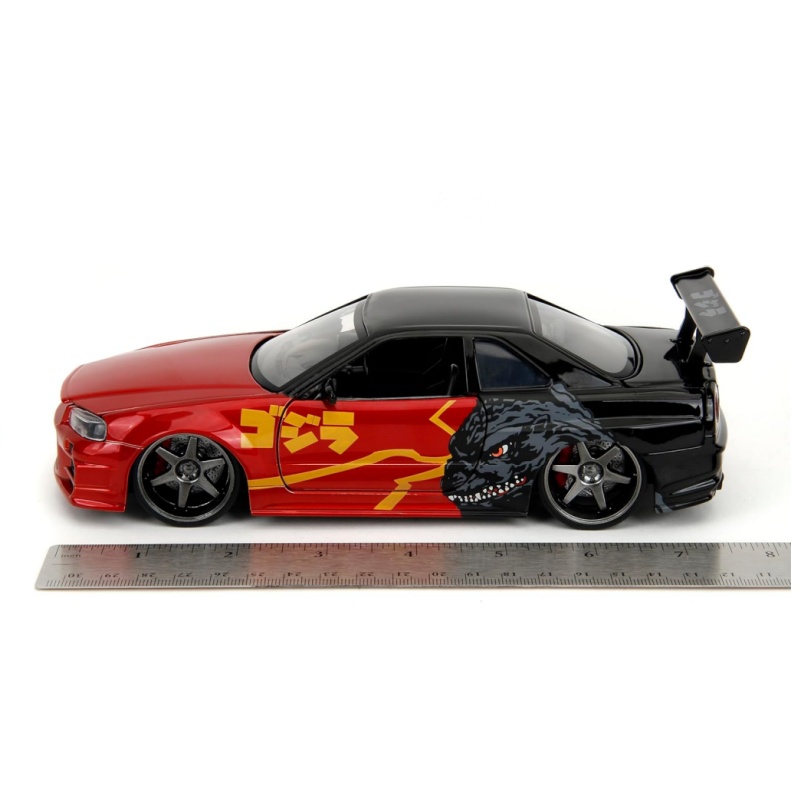 Jada 哥斯拉大战金刚Godzilla 2003 日产天际线GTR R34模型 1:24 - 图1