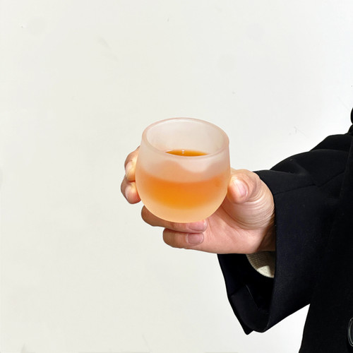 【6只装】磨砂扳指杯茶杯主人杯养生杯加厚家用酒杯喝水玻璃杯ins - 图1