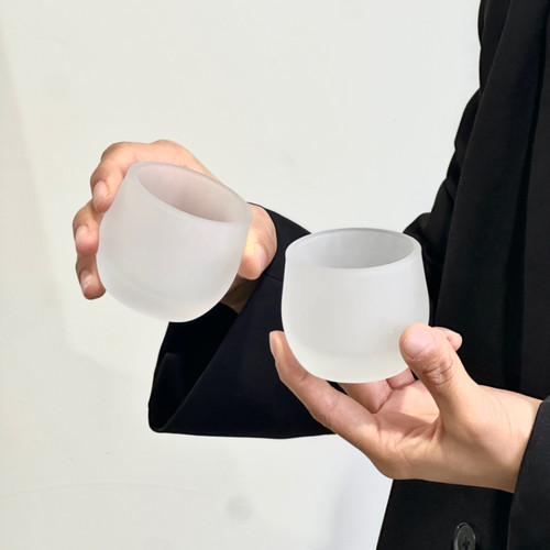 【6只装】磨砂扳指杯茶杯主人杯养生杯加厚家用酒杯喝水玻璃杯ins - 图2