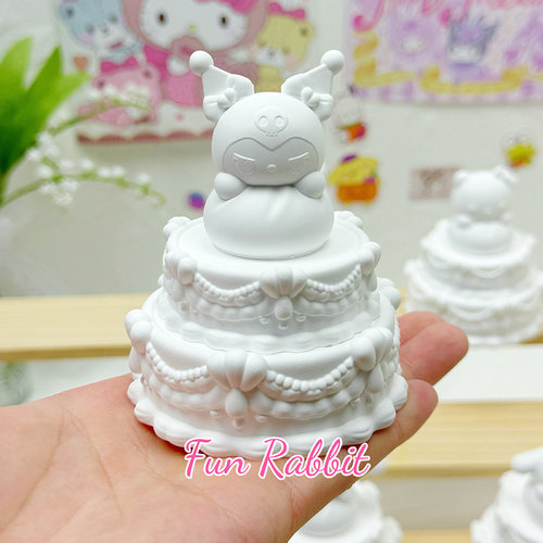 手工diy涂色香薰石膏娃娃立体双层蛋糕转转乐三丽鸥3D涂鸦石膏画 - 图3