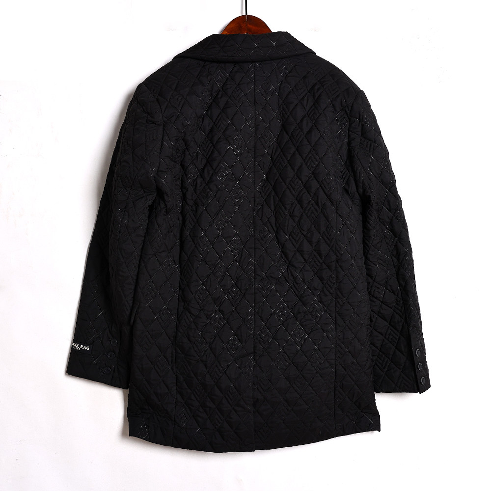 2025秋季新款简约一粒扣时尚通勤OL西装外套百搭纯色长袖菱格西服 - 图0