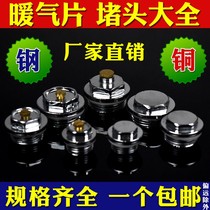 Heating sheet Choke Plug Vent Valve Pure Copper Hand Wringing Radiators Blow-off Running Wind Deflating Water Blocking Silk 4 Points 6 Points 1