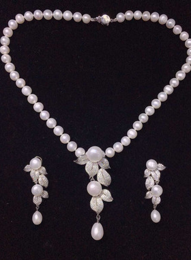 耳环新娘百搭时尚风短款淡水珍珠