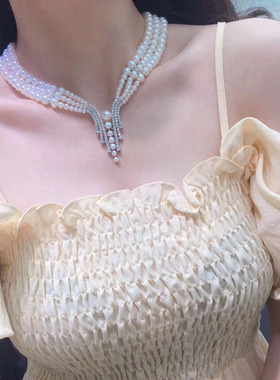 多层复古欧美年会天然淡水珍珠