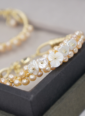 简约大方风珍珠送女友小红书手镯