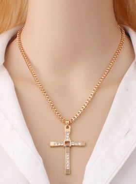 Classic Rhinestone Sliver Color Pendant Men Crystal Jesus