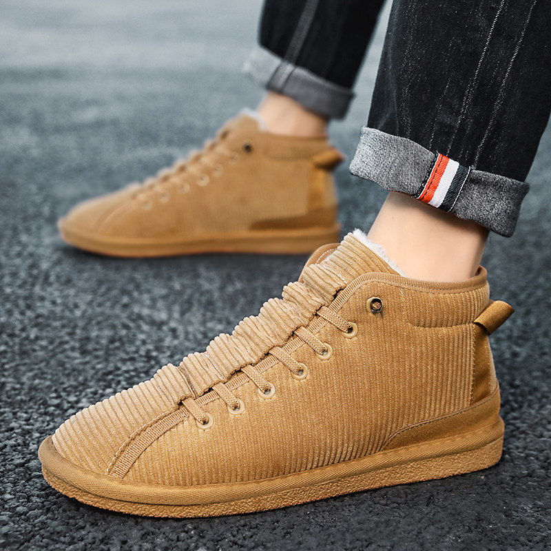 棉鞋男冬季一脚蹬加绒加厚灯芯绒保暖板鞋男士休闲运动东北雪地靴,淘宝优惠券,粉丝福利购,淘宝优惠卷