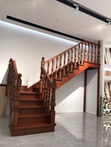 Lanting Santa Fe 2 red oak solid wood integral stairs
