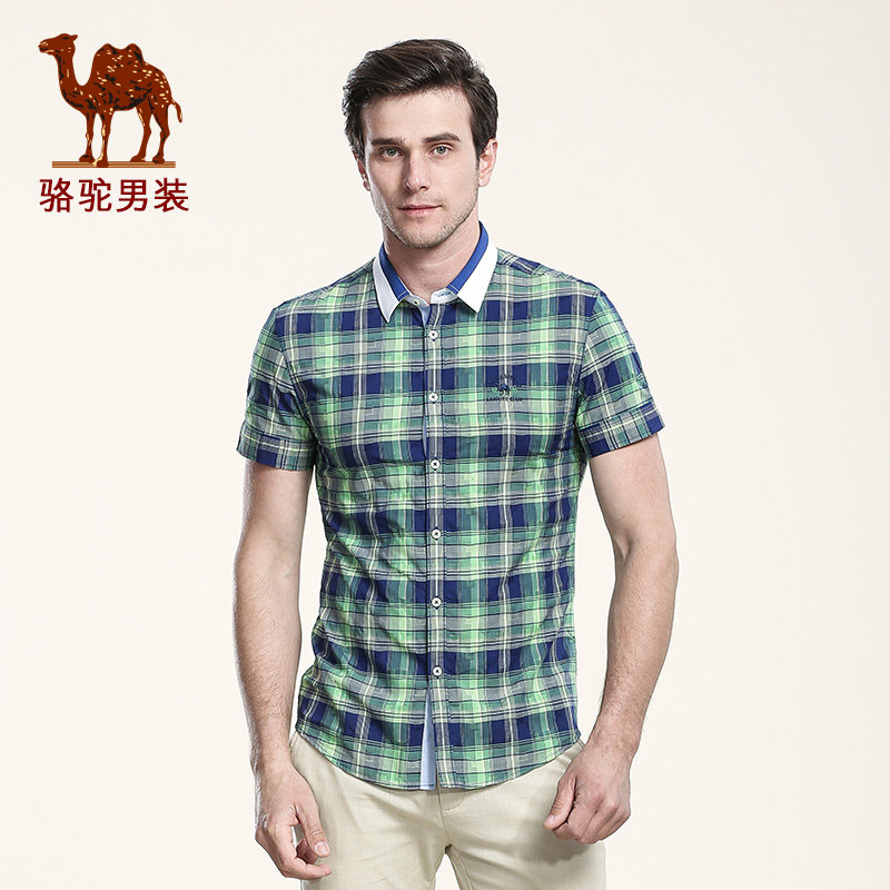 【清仓】camel /骆驼夏季纯棉男衬衫 骆驼尔居衬衫