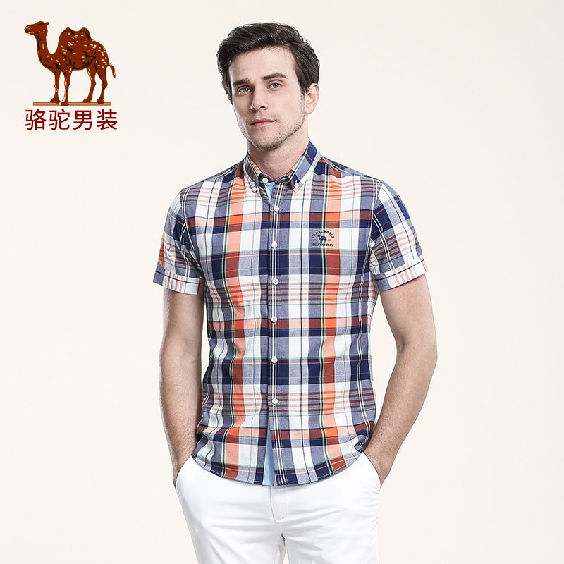 【清仓】camel /骆驼夏季纯棉男衬衫 骆驼尔居衬衫