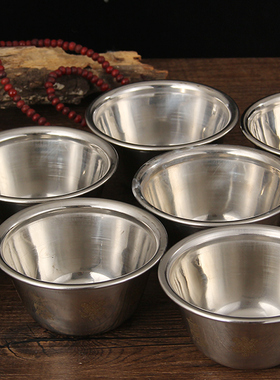 藏传用品 佛具 不锈钢八供杯 供水杯 佛堂护法杯 酥油灯杯