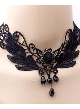 【福利价】高级豪华天使翅膀黑蕾丝项链气质舞会演出锁骨链送妈妈