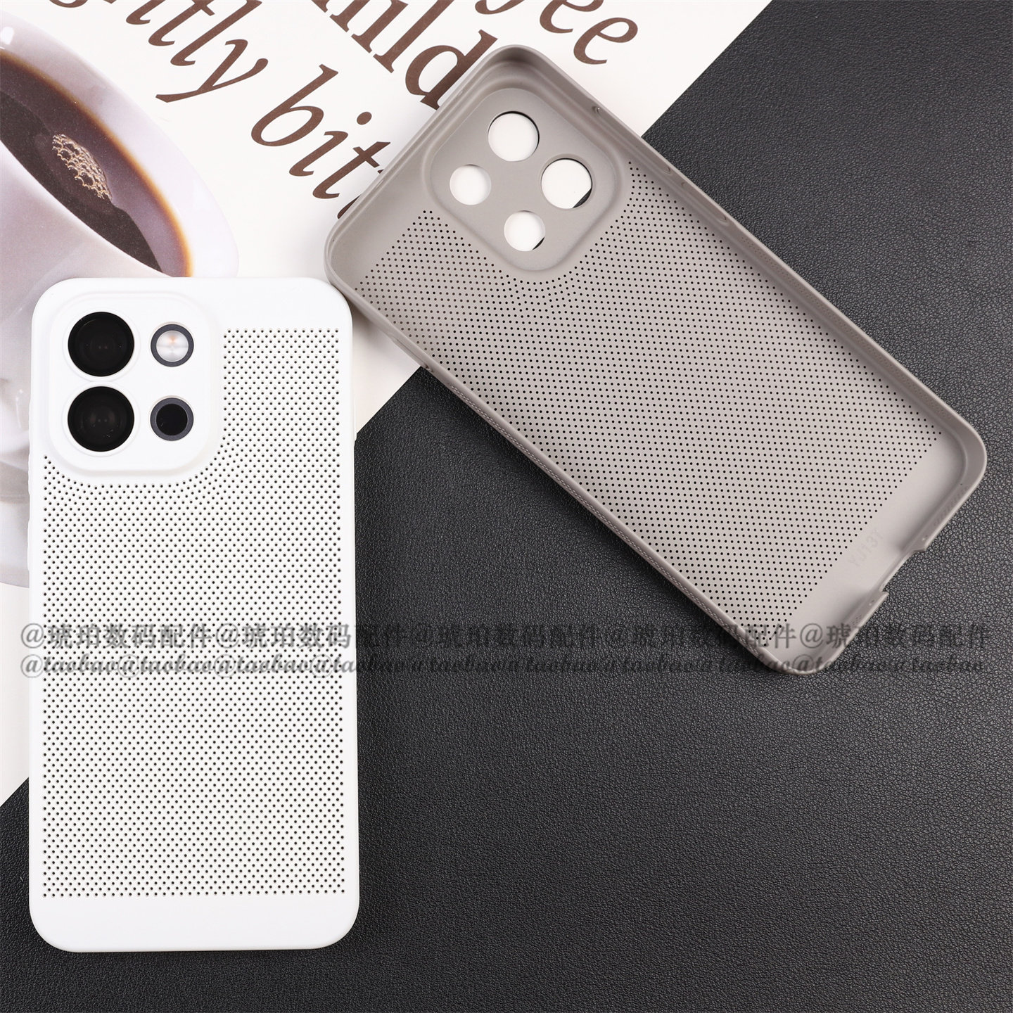 适用一加13T手机壳钛灰色onePlus 13蜂窝透气散热网格镂空硬壳Ace5Pro自带镜头膜全包圆弧板防摔磨砂防指纹 - 图1