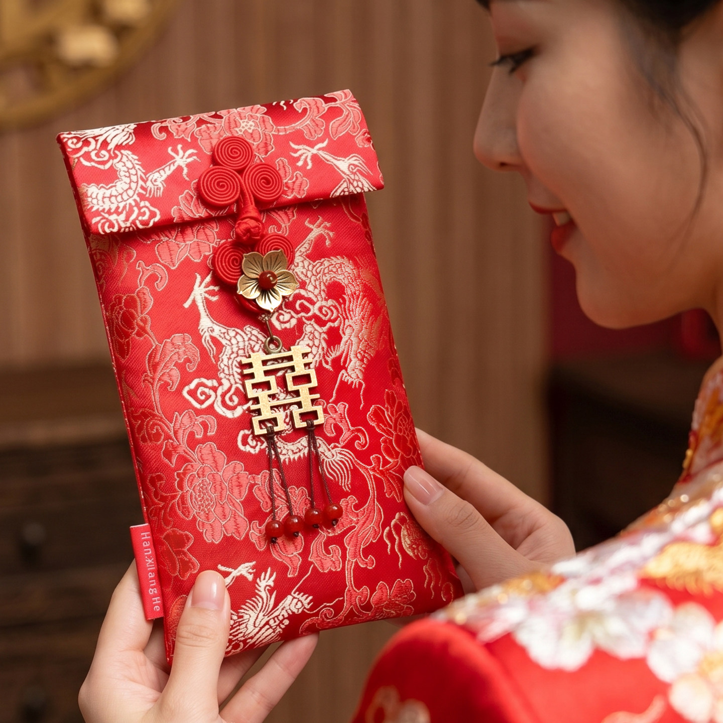 结婚喜字随礼万元刺绣布红包份子钱袋婚礼敬茶改口高档彩礼大红包