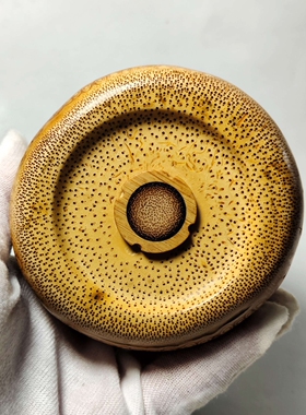 竹根大虫罐双螺纹口底部带食槽摆件宠物宽约81－84mm高73mm