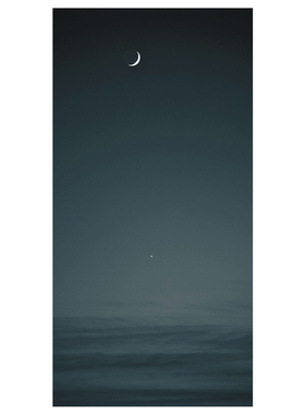 金星满月房间玄关无框画