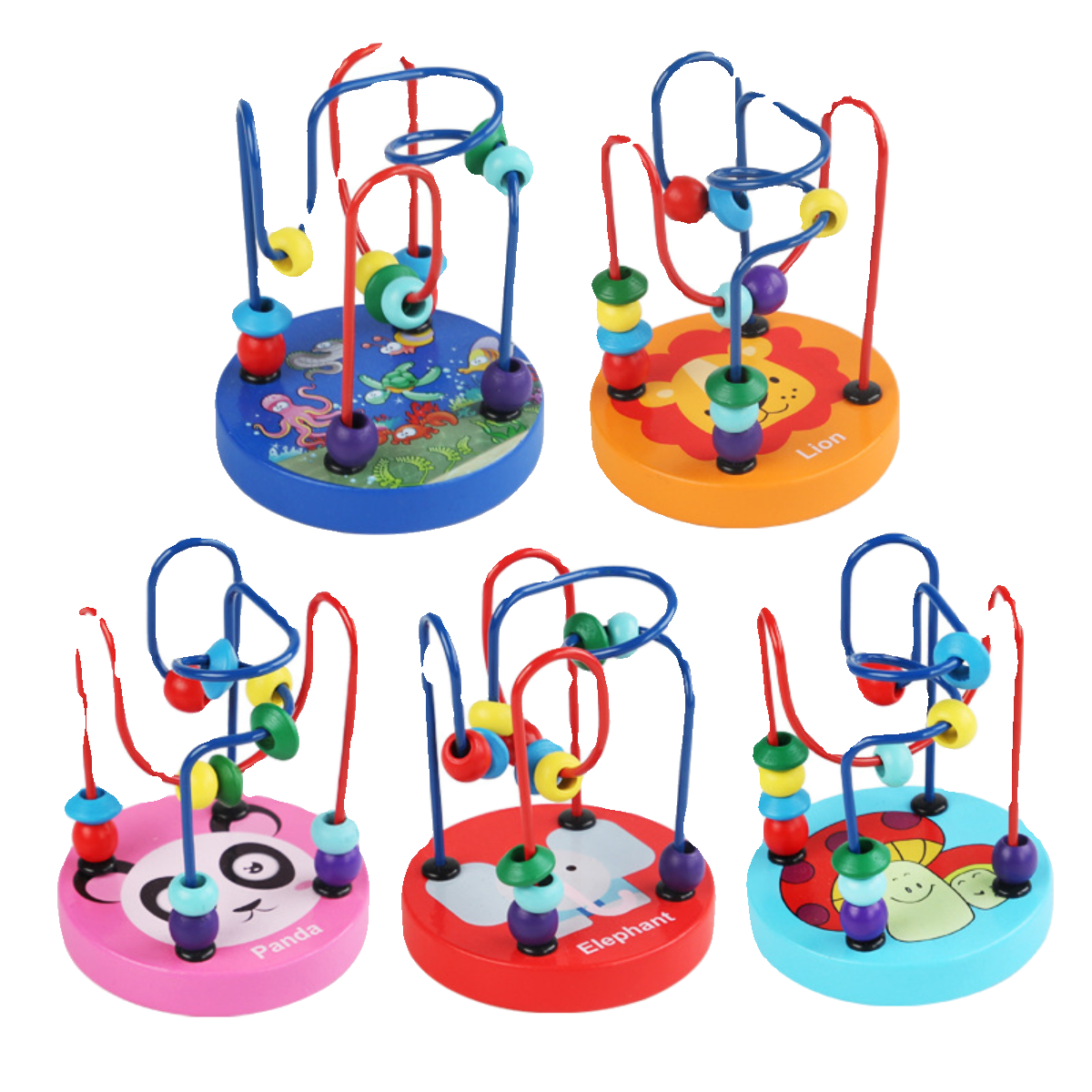 木质卡通小绕珠串珠婴儿童颜色认知宝宝木制动手动脑早教益智玩具,淘宝优惠券,粉丝福利购,淘宝优惠卷