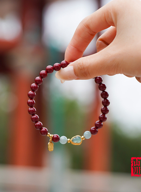山川心语原矿朱砂本命年护身手串
