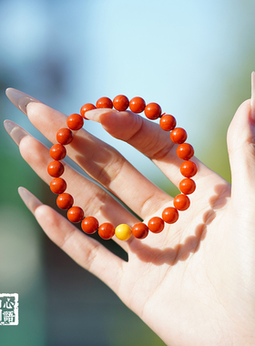 天然原矿南红手串红色手链