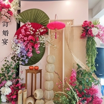 Wedding arrangement Chinese grid wedding reception Screen Baby Banquet wedding banquet Wooden Rattan props wooden screen props