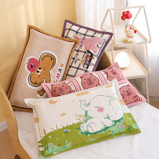 Pure cotton gauze thickened children's pillowcase baby pillowcase