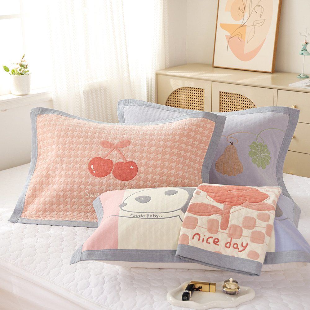 八层纯棉纱布包边枕巾一对装家用枕头巾柔软透气吸汗成人全棉盖巾,淘宝优惠券,粉丝福利购,淘宝优惠卷