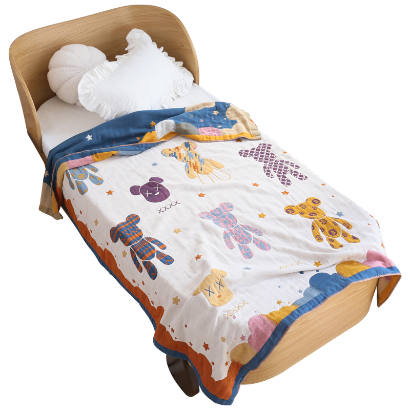 夏季婴儿纯棉纱布毛巾被新生卡通儿童宝宝盖毯透气浴巾全棉午休毯 - 图3