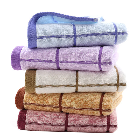 5条装纯棉毛巾吸水速干不掉毛洗澡柔软全棉加大洗脸面巾成人家用