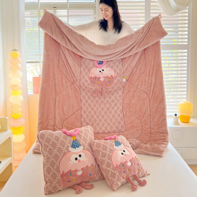 加厚可爱卡通两用抱枕被靠垫枕头被午休办公室汽车沙发加绒二合一,淘宝优惠券,粉丝福利购,淘宝优惠卷