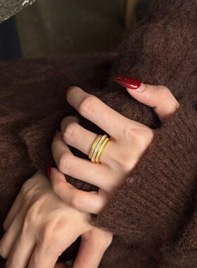 水贝黄金足金999镶嵌时来运转戒指 招财运转钻戒指环送女友情人