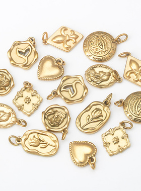 男女不锈钢18K金色DIY饰品配件