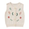 Korean style spring and autumn girls' pure cotton embroidered knitted vest
