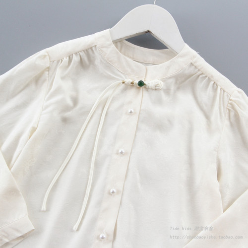女童衬衫春装2026新款儿童中式衬衣夏季薄款防晒女孩国风长袖上衣 - 图0