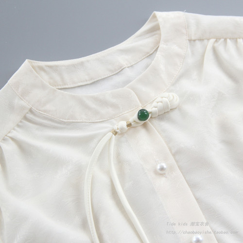 女童衬衫春装2026新款儿童中式衬衣夏季薄款防晒女孩国风长袖上衣 - 图1