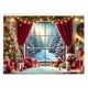 Christmas tree red curtain atmosphere background cloth hanging cloth