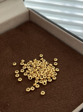 s925纯银镀金古法隔珠垫片